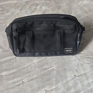 Porter Black Mesh Belt Bag — Compact Crossbody Pouch